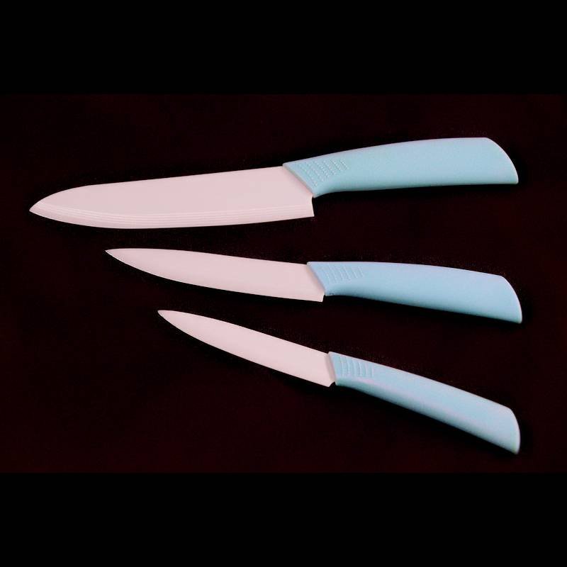 Keramikmesser Set Zirkonoxid – Blauer Griff, 3-teilig