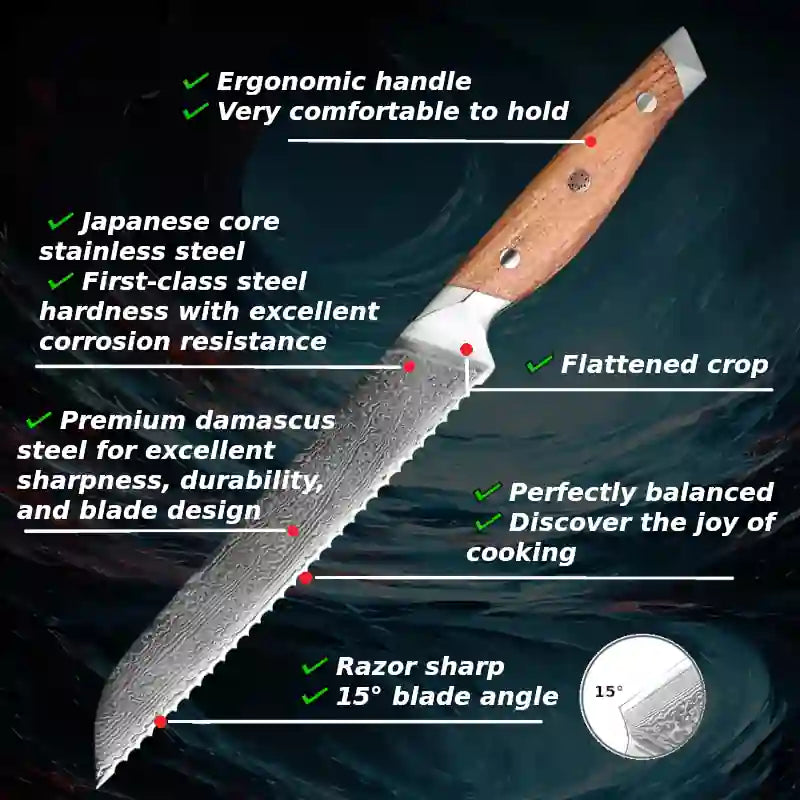 Advantages of a bread knife with an ergonomic olive wood handle and high-quality blade