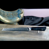 SKeld™ Damast Brotmesser V2 Black Serie – Brotmesser mit Wellenschliff