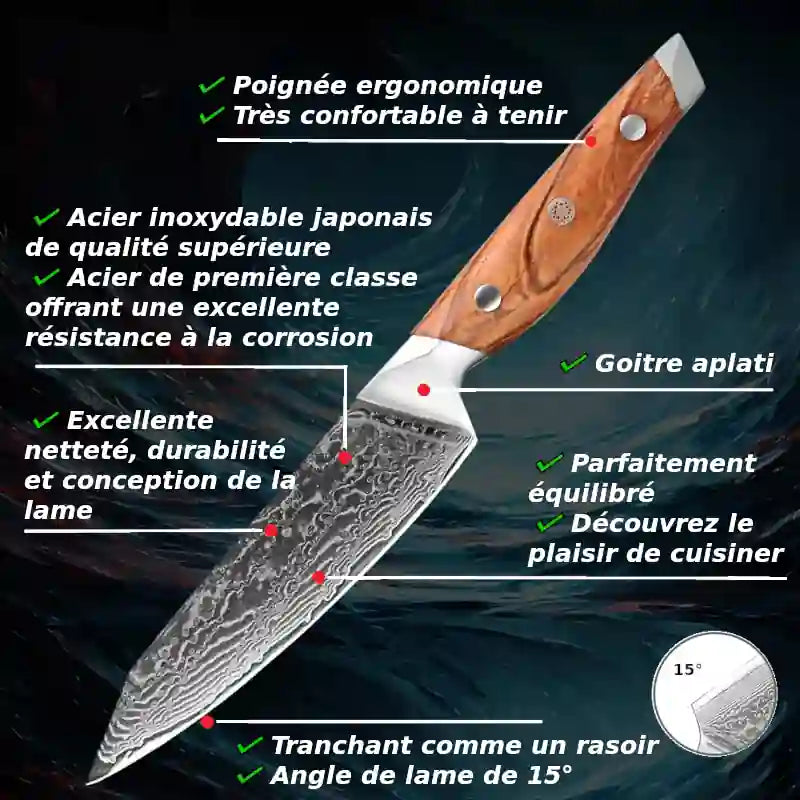 Avantages d'un couteau polyvalent avec manche ergonomique en bois d'olivier et lame de haute qualité