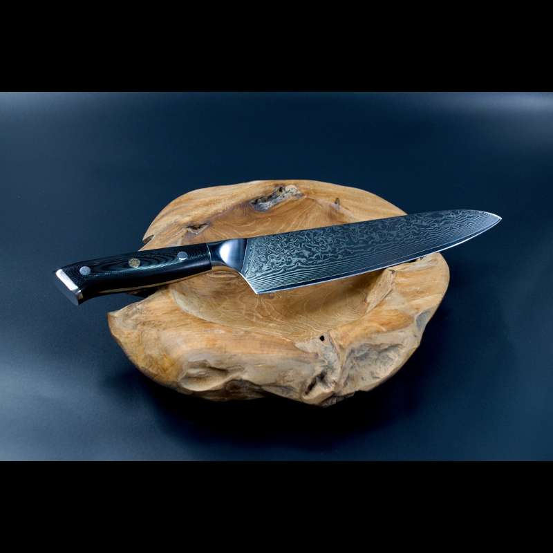 SKeld™ Damast Kochmesser Black Serie – hochwertiges Kochmesser aus Damaststahl für präzises Schneiden