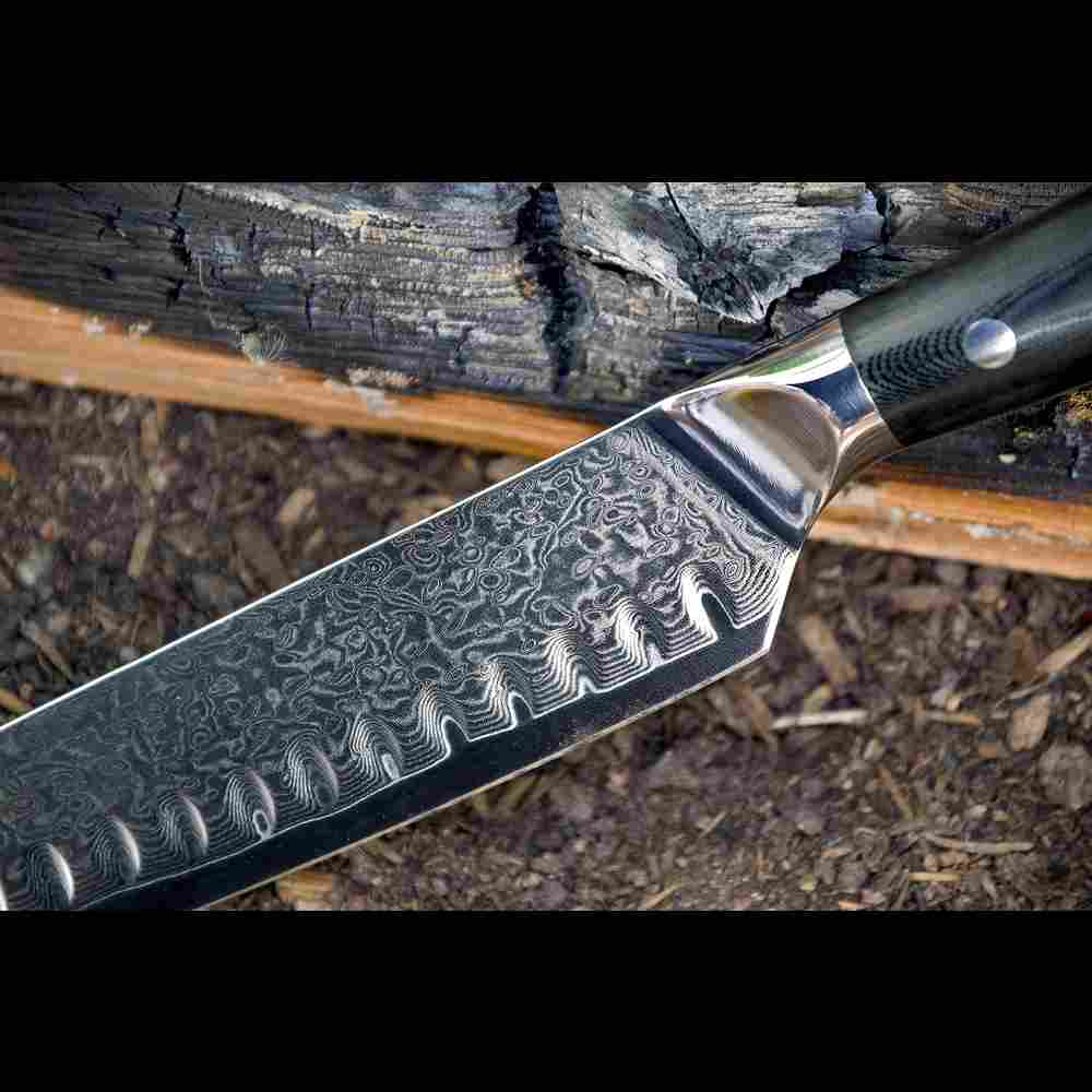 Schneidemesser mit G10-Messergriff – vielseitiges Santokumesser in japanischer Damast-Qualität, ideal als Allzweckmesser für die Küche, günstig im hochwertigen Besteck-Set erhältlich