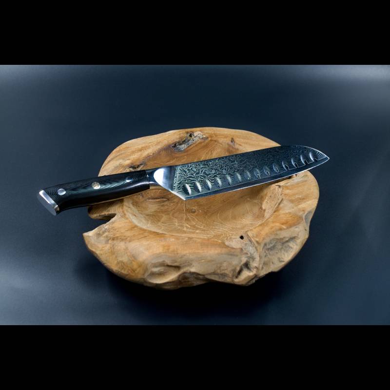 Skeld™ Damast Santokumesser Black Serie – hochwertiges Santokumesser für präzises Schneiden